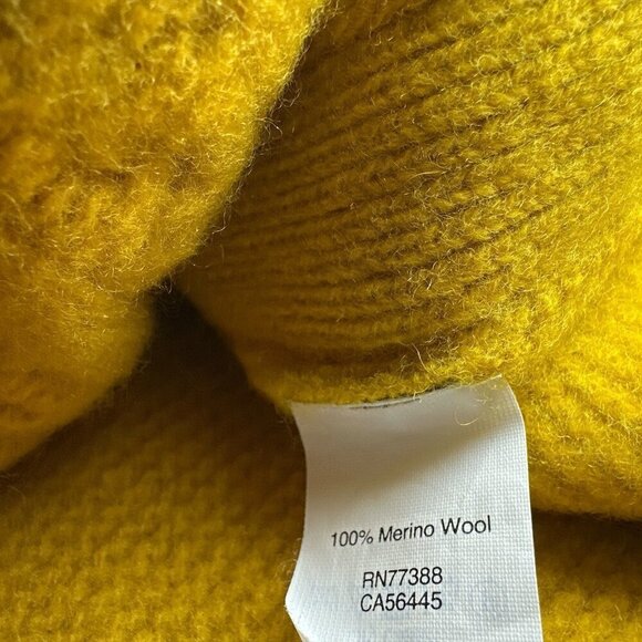 Madewell yellow cable wool sweater 100% Merino Wool Size XS - Picture 7 of 7